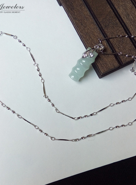 银项链翡翠小玉坠节节高