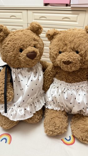 憨七七手作原创娃衣设计真丝睡衣吊带裙巴塞罗熊衣服邦尼兔裙子