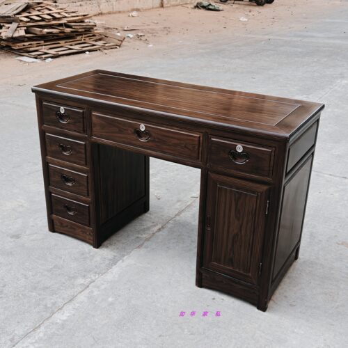 菠萝格原木带锁办公桌