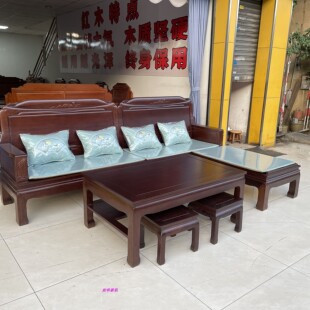 红木沙发菠萝格木贵妃转角沙发实发冬夏二用2.8北美色花梨木沙发