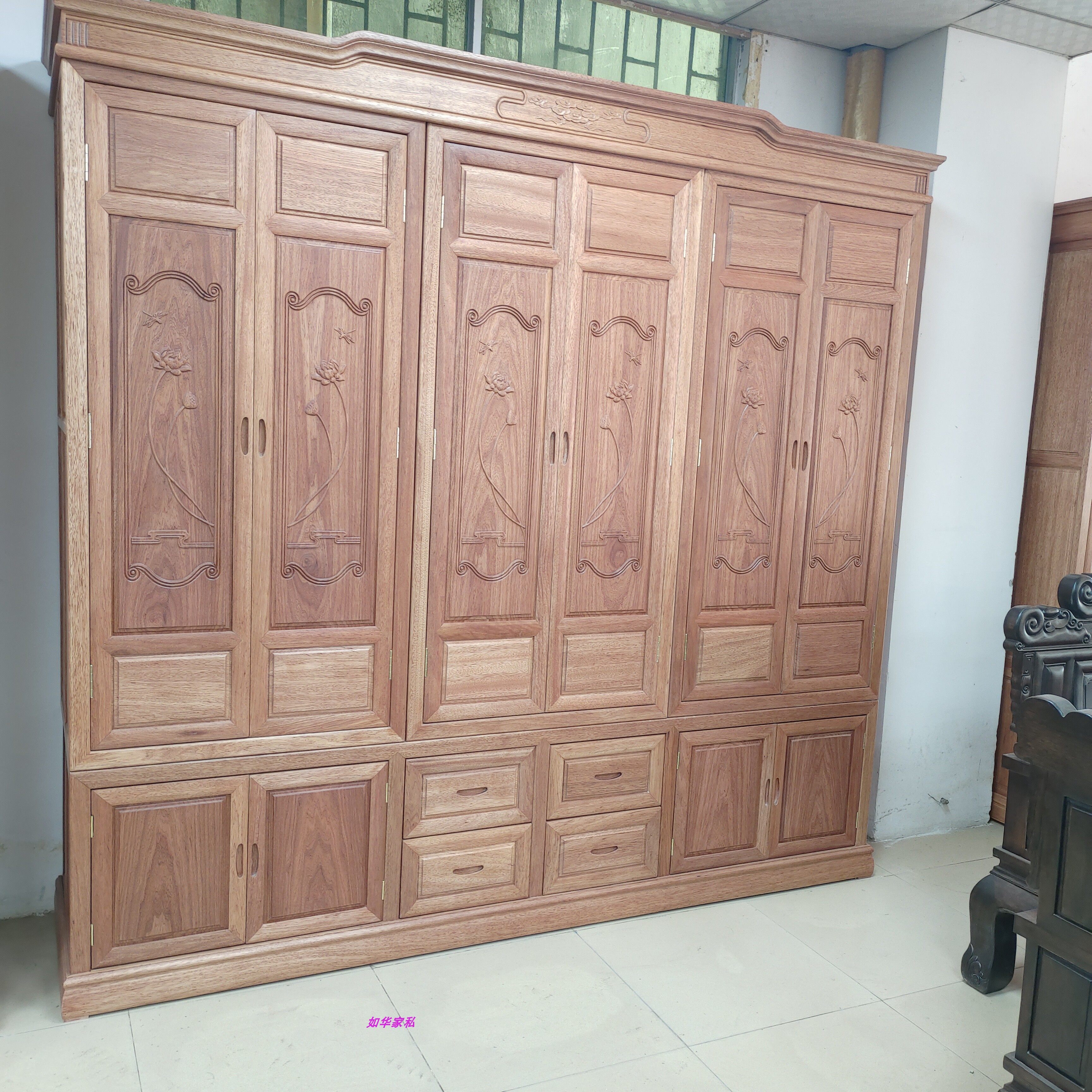 红木衣柜菠萝格木六门大柜打蜡无漆花梨木柜实木衣柜家用原木储物,住宅家具,独立衣柜,淘宝优惠券,粉丝福利购,淘宝优惠卷