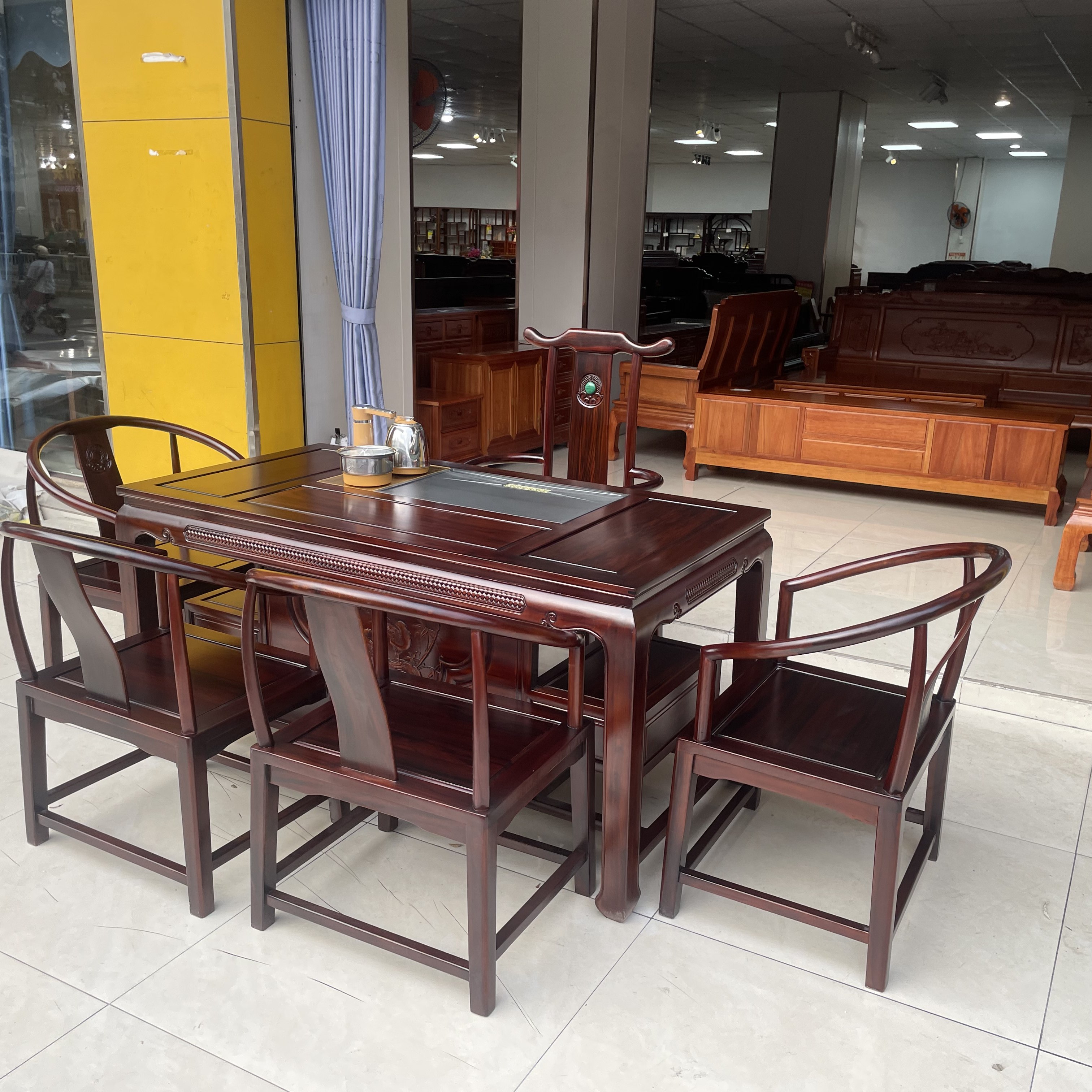 红木酸枝茶桌1.58米新中式