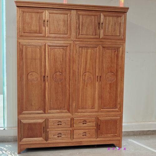 进口菠萝格全实木四门加顶衣柜