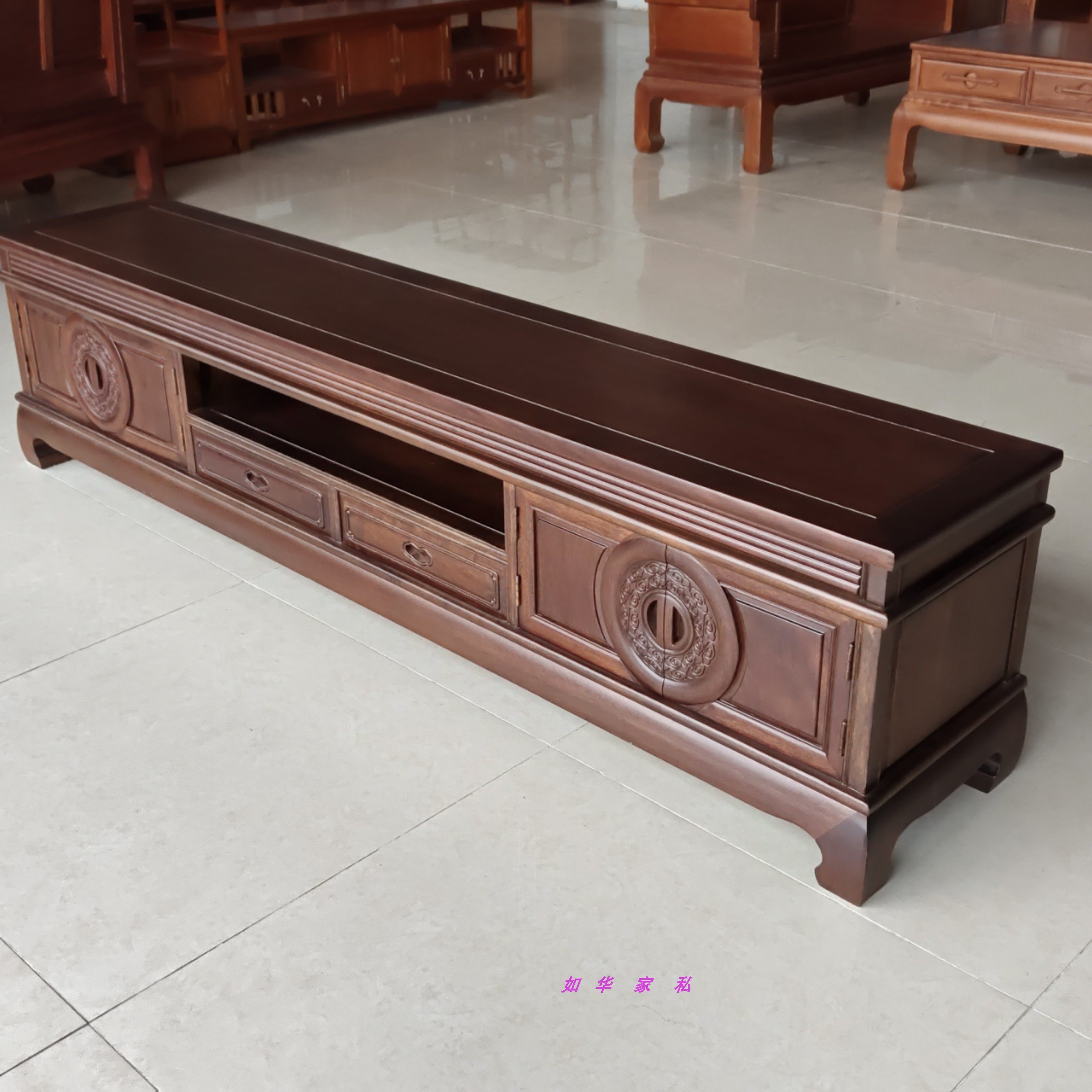 红木菠萝格木电视柜花梨木影视柜全实木液晶电视柜2.2M2.4厂直销