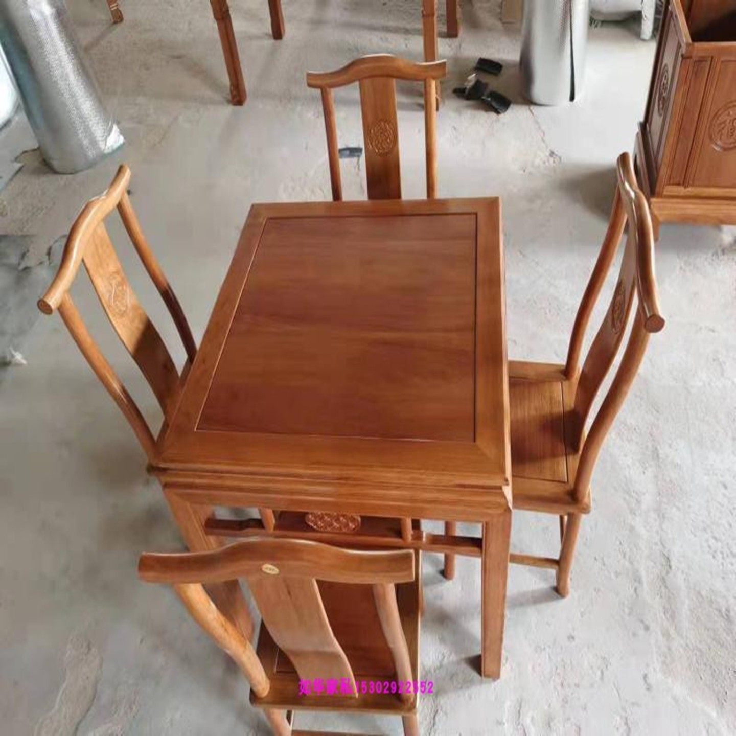 进口菠萝格全实木方形餐桌88CM