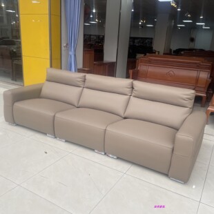 新款意式极生态牛皮沙发客厅直排三人位沙发简洁3米时尚工厂直销