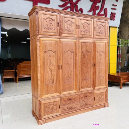 进口菠萝格木四门储物柜大柜2米