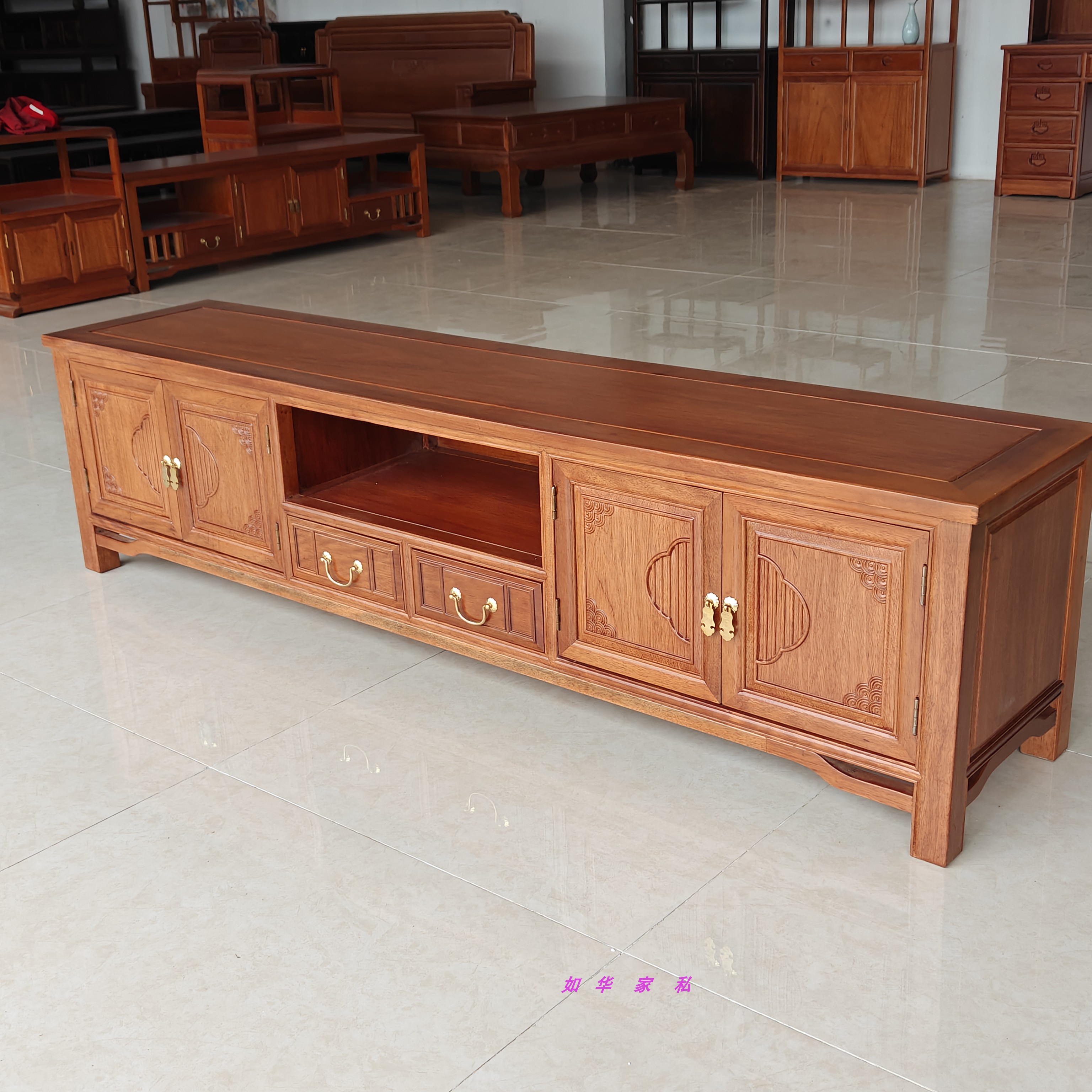 新中式电视柜全实木客厅地柜