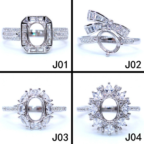 艾薇尔S925纯银戒指空托精工奢华