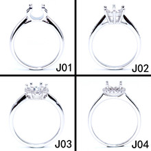 精工莫桑钻戒托925纯银镀18k金戒指 固定口死扣空托50分1/2/3克拉