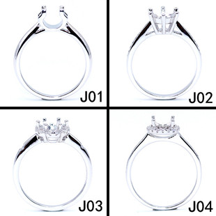 精工莫桑钻戒托925银镀18k金戒指 固定口死扣空托50分1/2/3克拉