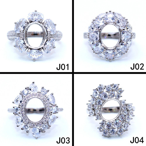 艾薇尔女S925纯银戒指空托精工