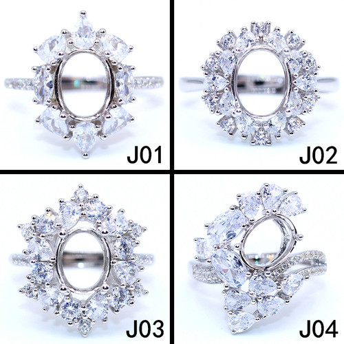 艾薇尔S925纯银戒指空托精工豪华