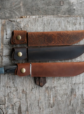 手工适用于 Buck巴克120 战术刀鞘刀套真皮复古牛皮疯马皮户外120