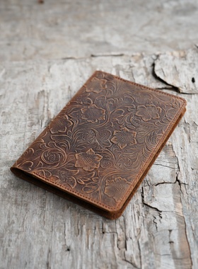 手工头层牛皮真皮疯马皮美式复古棕欧美折叠IPAD保护套