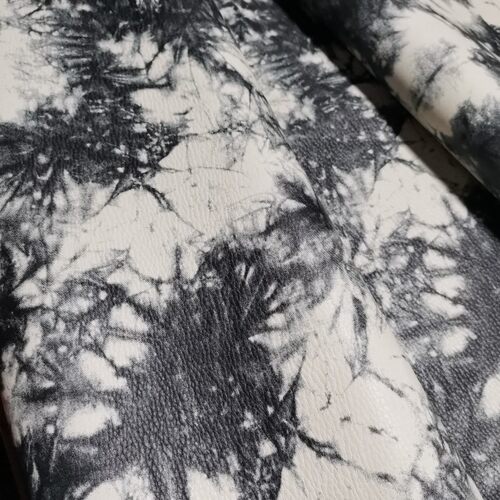 蜡染水墨风格头层牛皮适中真皮料