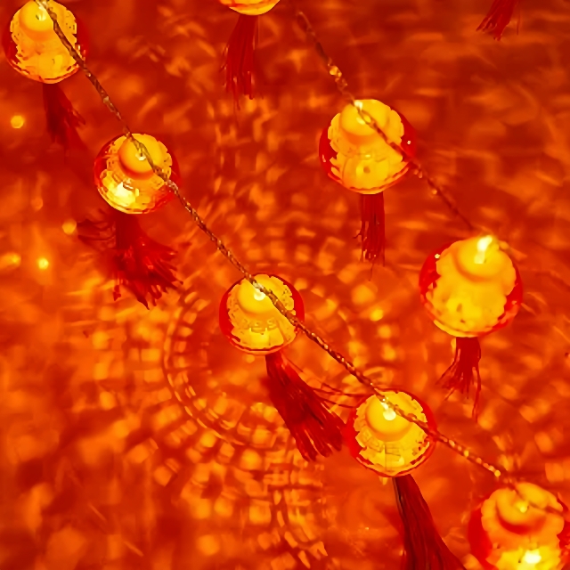 新春佳节喜庆户外小灯笼2025布置挂树装饰春节太阳能充电电子彩灯