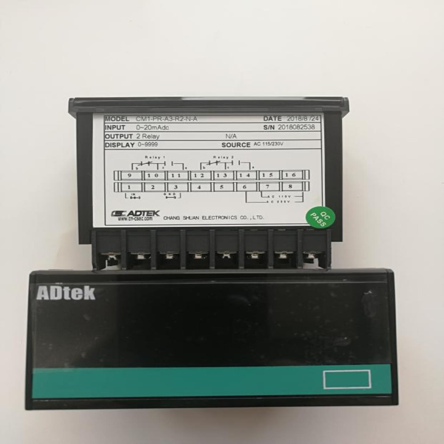 铨盛ADTEK电流表电压表转速表CM1-PR-A3-R2-N-A2个继电器输出