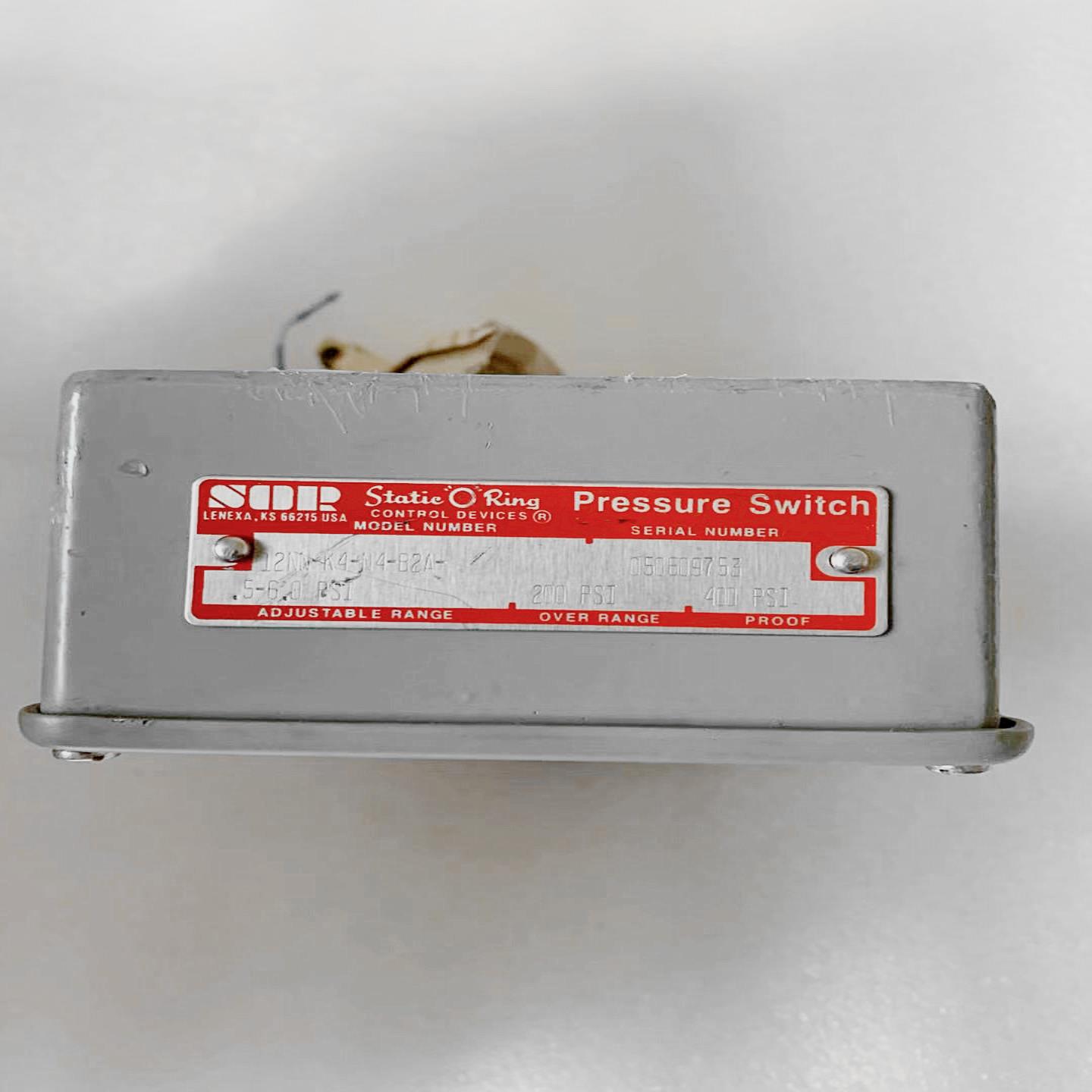 正品 进口美国索尔SOR压力开关 12NN-K4-N4-B2A-5-60 PSI 现货