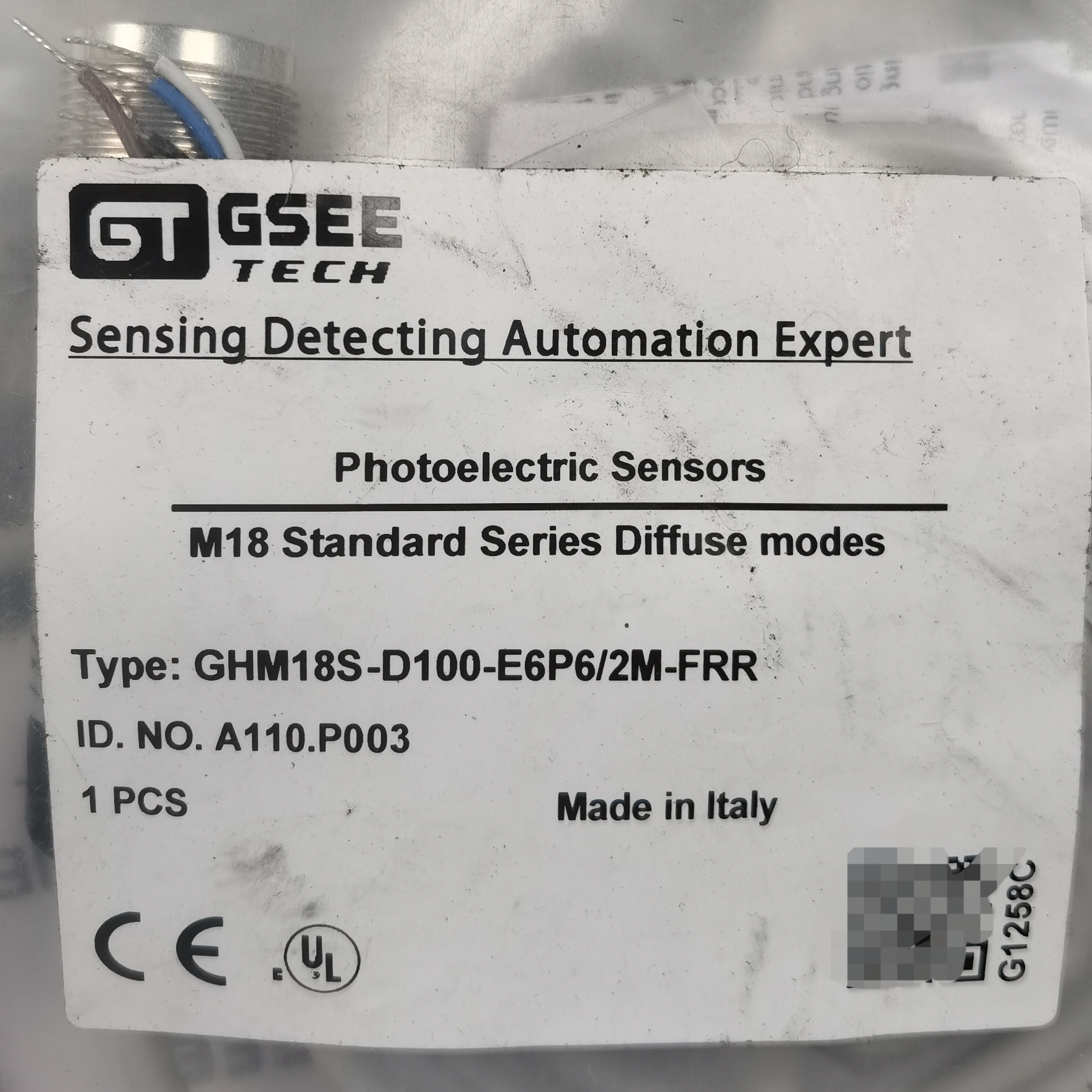 GHM18S-D100-E6P62M-FRR  A110P003  吉诺传感器全新现货实价