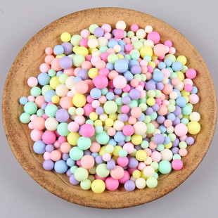 diy手工儿童饰配材料6-10mm无孔磨砂实心亚克力散珠子化妆筒填充