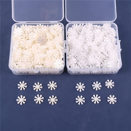 1.5厘米仿珍珠雪花装饰片圣诞树