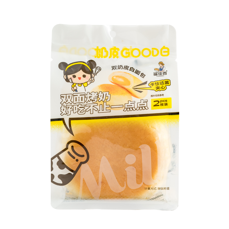 福佳香雙奶皮白面包夾心卡仕達(dá)醬軟面包蛋糕點(diǎn)心下午茶休閑零食品