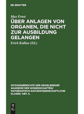 预订 Über Anlagen von Organen, die nicht zur Ausbildung gelangen: 9783111188119