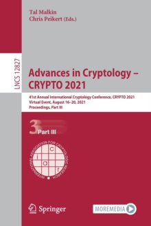 【预订】Advances in Cryptology – CRYPTO 2021 9783030842512
