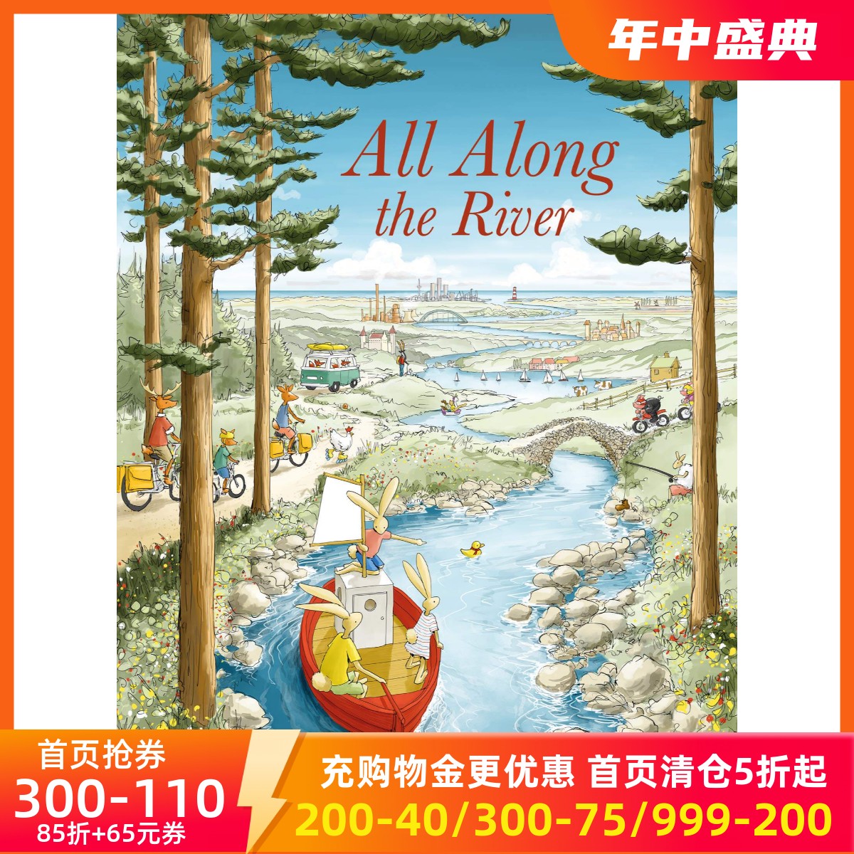 现货 寻找黄色小鸭 Magnus Weightman 精装绘本 All Along the River 英文原版