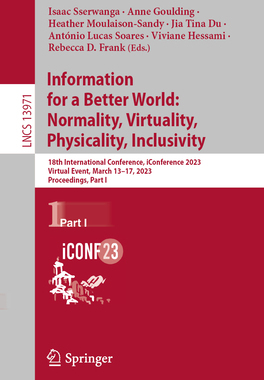 [预订]Information for a Better World: Normality, Virtuality, Physicality, Inclusivity