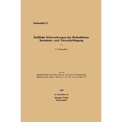 预订 Zeitliche Schwankungen der Refraktionskonstante und Fernrohrbiegung: 9783662227398