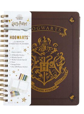 预售 哈利波特 手帐笔记本 12个月计划日程 新年礼物 日历 贴纸 英文原版周边 Harry Potter: Hogwarts 12-Month Undated Planner