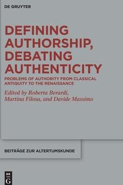 [预订]Defining Authorship, Debating Authenticity 9783110684551