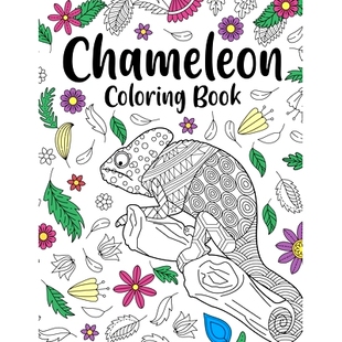 预订 Chameleon Coloring Book: Coloring Books for Adults, Chameleon Zentangle Coloring Pages, Reptilia, Animals Paintting