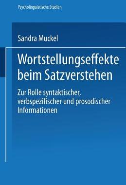 预订 Wortstellungseffekte beim Satzverstehen