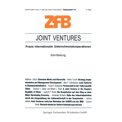 预订 Joint Ventures: Praxis internationaler Unternehmenskooperationen: 9783409133517