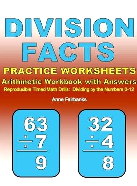 预订 Division Facts Practice Worksheets Arithmetic Workbook with Answers: Reproducible Timed Math Drills: Dividing by th