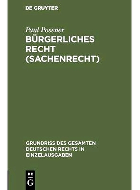 预订 Bürgerliches Recht (Sachenrecht): 9783111169675