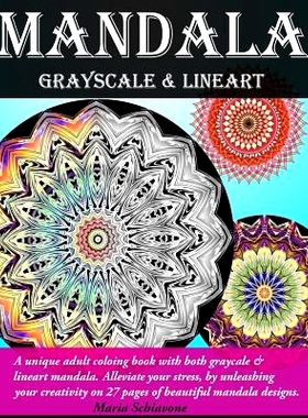 预订 Mandala Grayscale & Lineart: Adult coloring book: 9781533584403