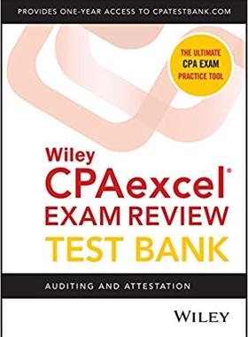 【预售】Wiley Cpaexcel Exam Review 2020 Test Bank: Auditing and Attestation (1-Year Access)