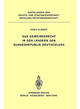 预订 Das Gemeinderecht in den Ländern der Bundesrepublik Deutschland: 9783642806568