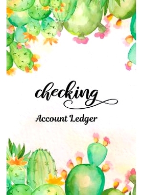 预订 Checking Account Ledger: Checking Account Register,6 Column Personal Record Tracker Log Book, Watercolor Cactus Bac
