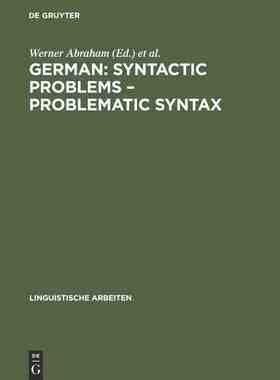 【预订】German: Syntactic Problems – Problematic Syntax 9783484303744