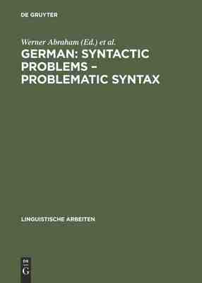 【预订】German: Syntactic Problems – Problematic Syntax 9783484303744