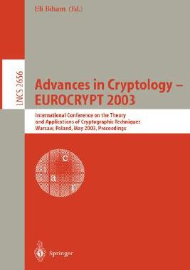 【预订】Advances in Cryptology – EUROCRYPT 2003