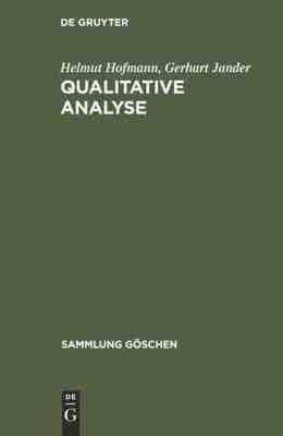 【预订】Qualitative Analyse 9783112309537