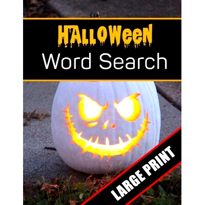 预订 Halloween Word Search Large Print: 96 Word Search Activities for Everyone (Holiday Word Search): 9781700508959