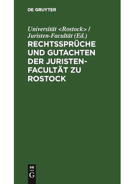 预订 Rechtssprüche und Gutachten der Juristen-Facultät zu Rostock: 9783111149035
