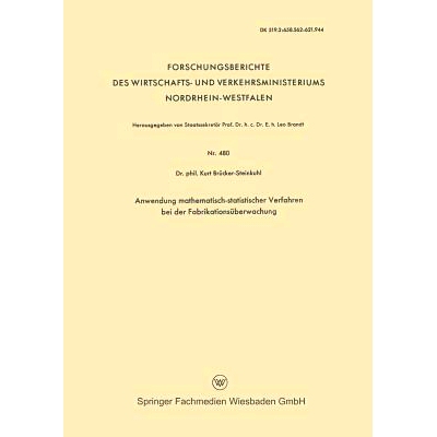 预订 Anwendung mathematisch-statistischer Verfahren bei der Fabrikationsüberwachung: 9783663061748